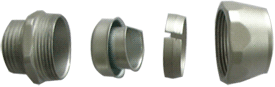 Connectors with metal clamping ring: all metal construction