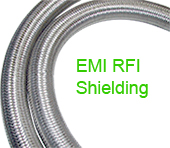 Protect and shield your automation PLC PAC cables, VFD cables with Delikon EMI RFI Shielding Heavy Series Over Braided Flexible Conduit and EMI RFI Shield Termination Heavy Series Connector.